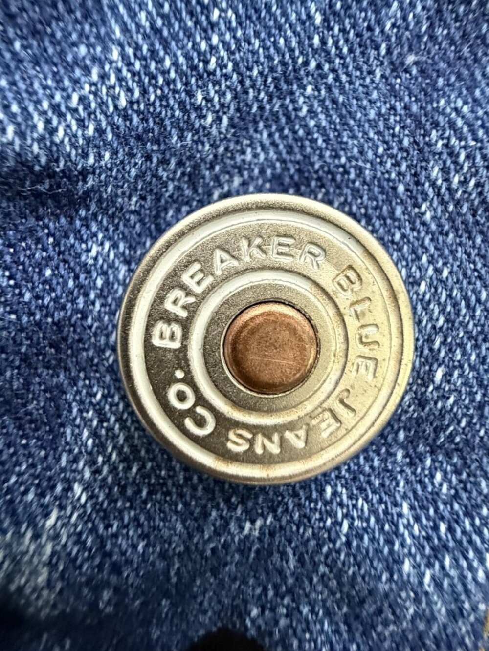 VTG Breaker Jeans Denim Jacket Womens M Blue Cropped 90s Military Buttons Y2K - Picture 4 of 10